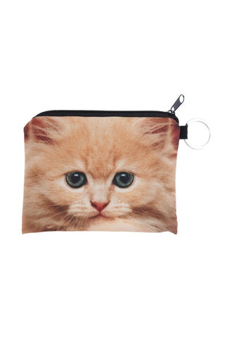 Printed Pouch Wallet, Cat Hole