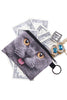 Printed Pouch Wallet, Gray British Cat