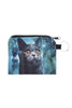 Printed Pouch Wallet, Blue Cat