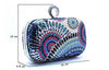 Knuckle Ring Clutch Evening Bag, Silver/Blue