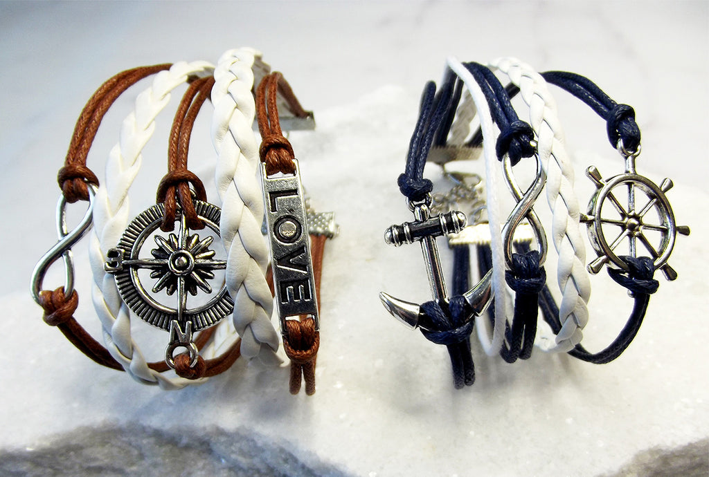 Nautical Handmade Braided Cords Charm Bracelet