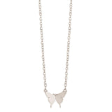 Butterfly Matte Metal Necklace, Silver