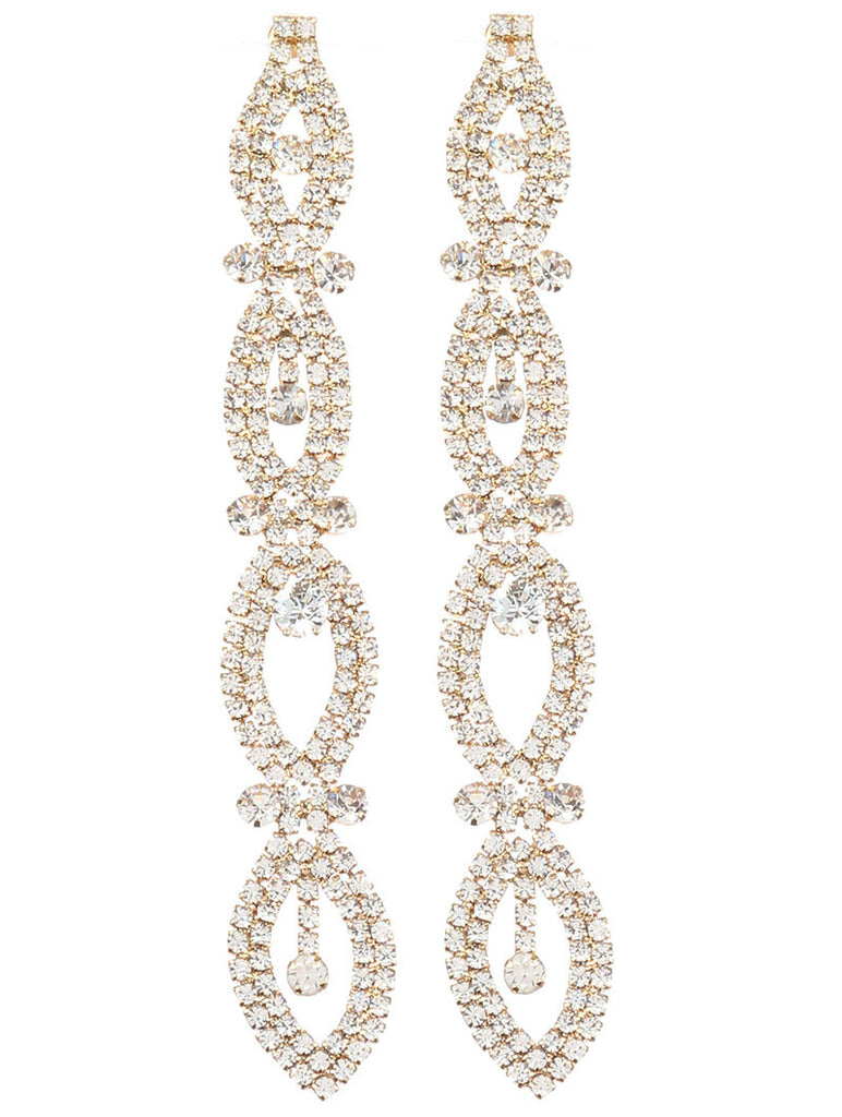 Layered Ovals Chandelier Earrings, Gold