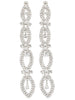 Layered Ovals Chandelier Earrings, Silver