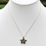 Enamel Charm Necklace, Black Starfish