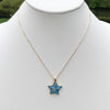Enamel Charm Necklace, Blue Starfish