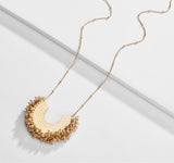 Half Moon Bead Cluster Necklace, Champagne