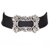 Crystal & Leather Choker Necklace, White