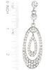 Pave Crystal Double Oval Earrings, Silver