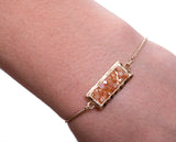 Glass Bead Cluster Bracelet, Peach