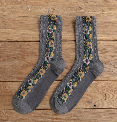 Cozy Leopard Socks, Khaki