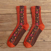 Pretty Floral Socks, Rust