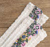Pretty Floral Socks, White