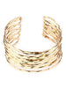 Hammered Layered Gold Cuff Bracelet