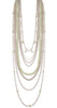 Nine Line Faux Pearl Necklace, Green