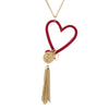 Heart Tassel Iconic Pendant & Earrings Set