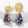 Gold & Natural Stone Dangle Earrings