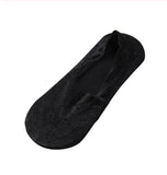 No-Slip Lace Sneaker Socks, Black