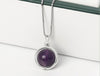 Sterling Silver Natural Stone Pendant, Amethyst