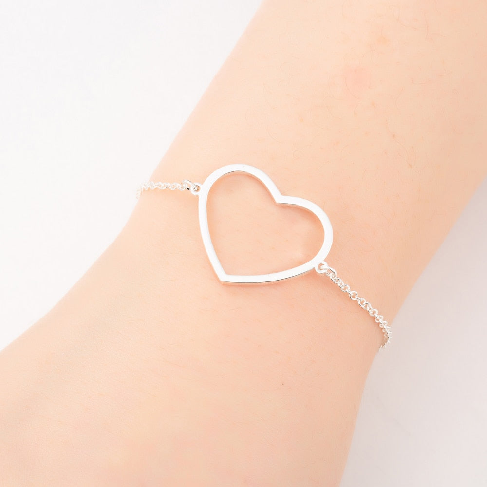 Love Heart Bracelet, Silver