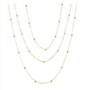 Triple Layer Ball Chain Choker Necklace, Gold