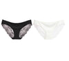 Set of 2 Lacy Low-Rise Panties, Black & White