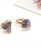 Natural Rough Stone Ring, Amethyst