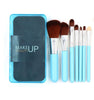 7 Piece Makeup Brush Set, Blue