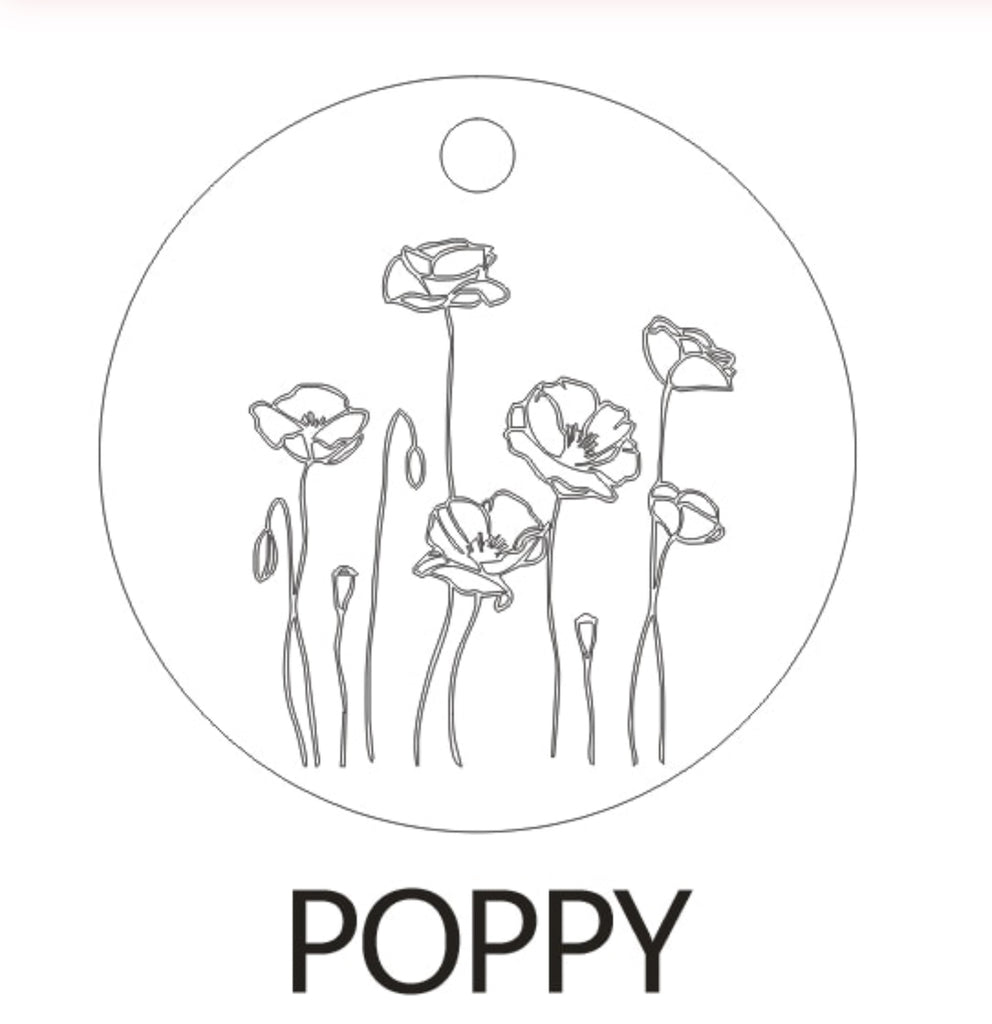 Delicate Flower Disc Necklace, Poppy