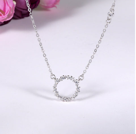 Sterling Silver Crystal Heart Necklace