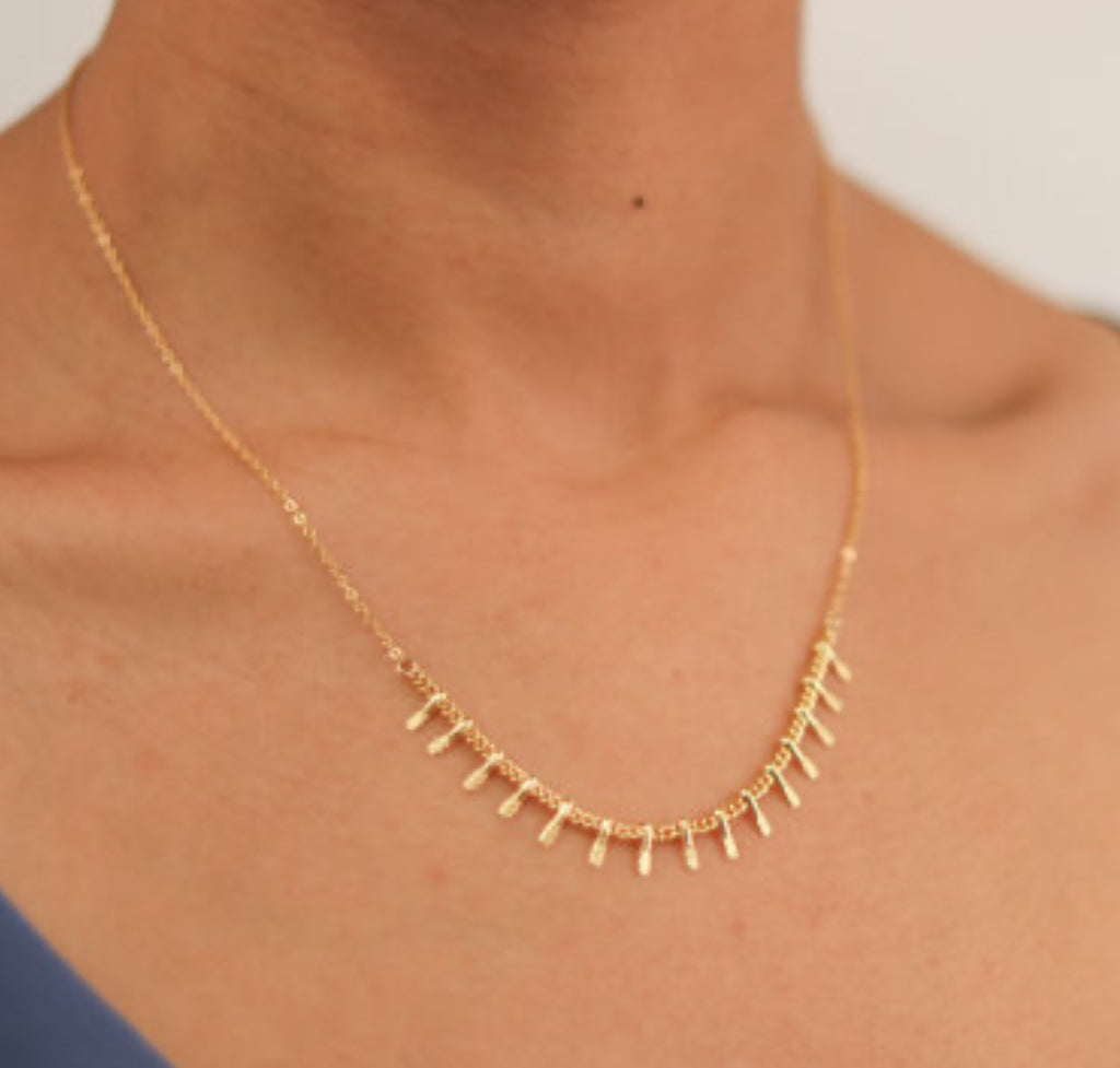 Delicate Fringe Necklace, Gold