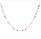 Colorful Beads Choker Necklace, Silver