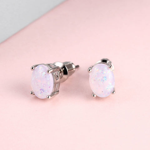Dazzling Round Stud Earrings, Pink