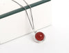 Sterling Silver Natural Stone Pendant, Red Agate