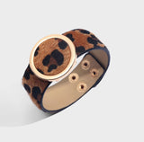 Leopard Print Gold Circle Bracelet