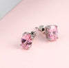 Fire Opal Stud Earrings, Pink
