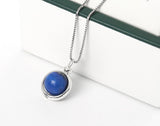 Sterling Silver Natural Stone Pendant, Lapis