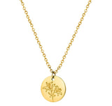 Delicate Flower Disc Necklace, Lily