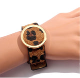 Leopard Print Gold Circle Bracelet