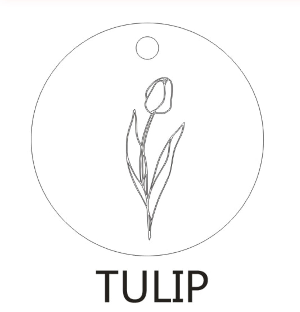 Delicate Flower Disc Necklace, Tulip