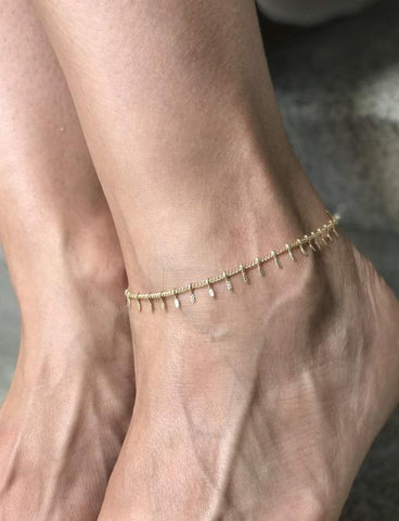 Vintage Design Ankle Bracelet, Gold