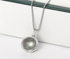 Sterling Silver Natural Stone Pendant, Gray Moonstone