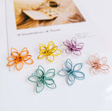 Colorful Wire Sculpted Flower Earrings, Purple