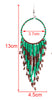 Boho Beads Long Tassel Earrings, Green