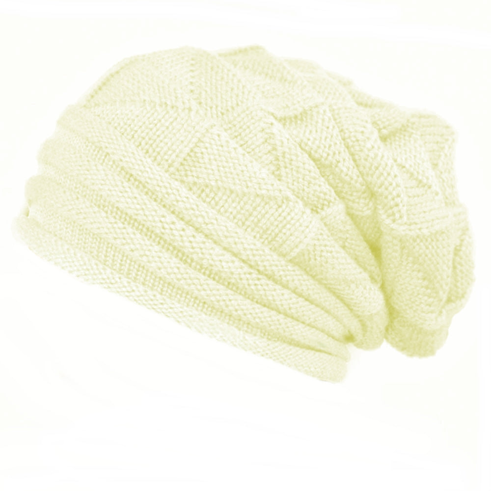 Warm Wool Knit Beanie, Ivory