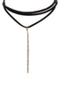 Pave Crystal Stone Faux Suede Necklace