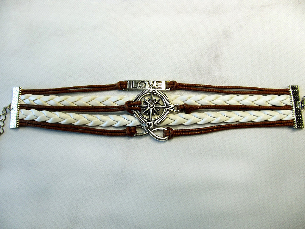 Compass, Love, Infinity Multilayer Bracelet