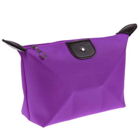 Roomy Nylon Cosmetic Bag, Pink