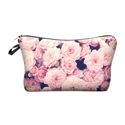 Roomy Nylon Cosmetic Bag, Pink