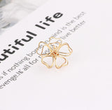 Wire Sculpted Flower Earrings, Gold Heart